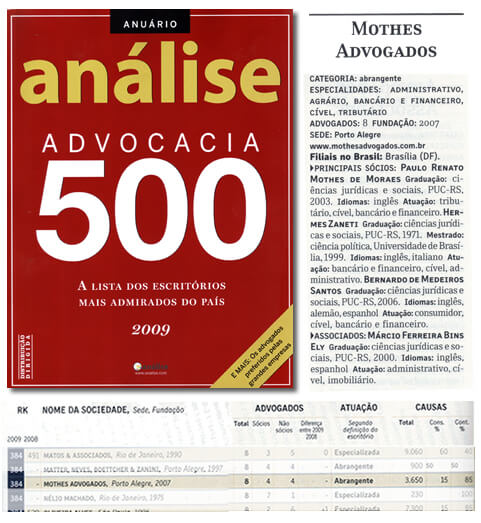 Edição 2009 da Revista Análise “Advocacia 500”