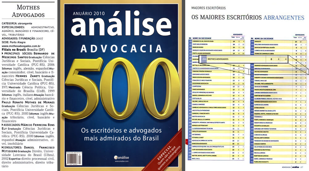 Edição 2010 da Revista Análise “Advocacia 500”
